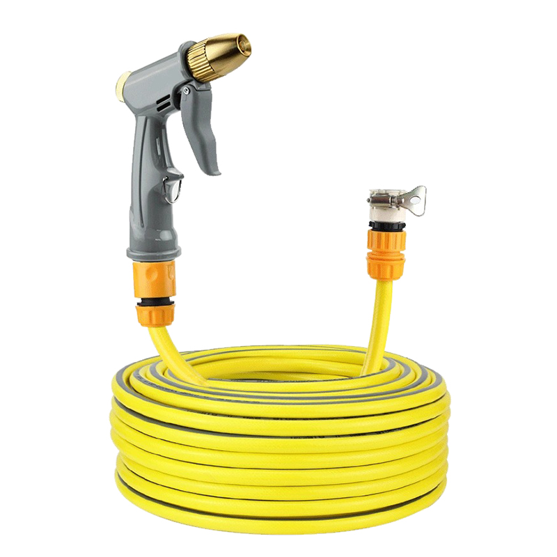 Pressure booster hose and nozzle set
